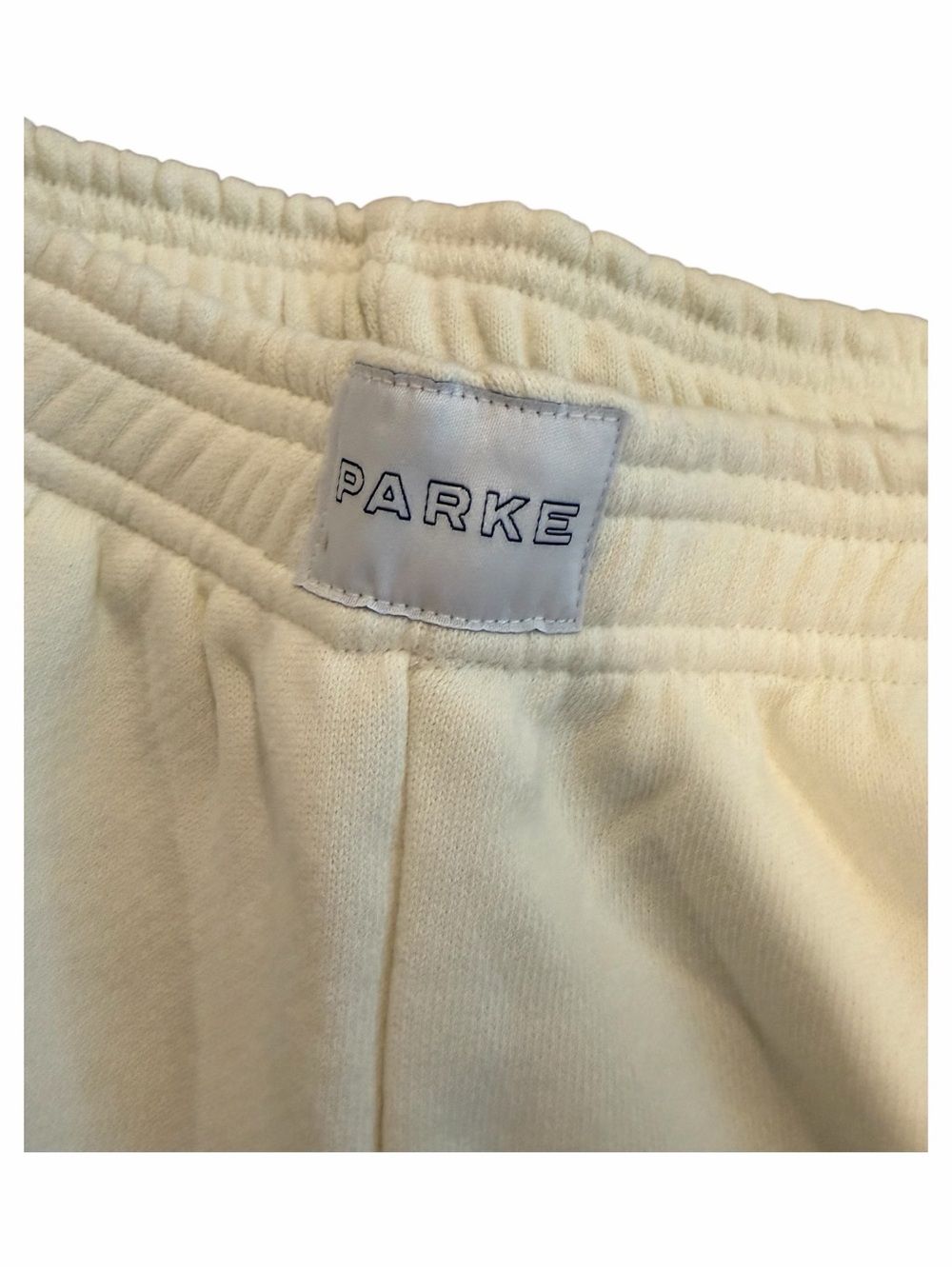 NWT: PARKE Maggie & Emma Boxer Sweatpants, Ivory, Size Small - Picture 5 of 11